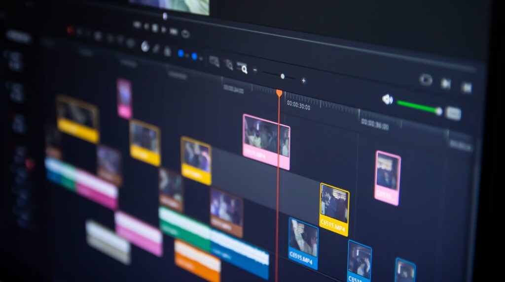 Video editing software user interface.