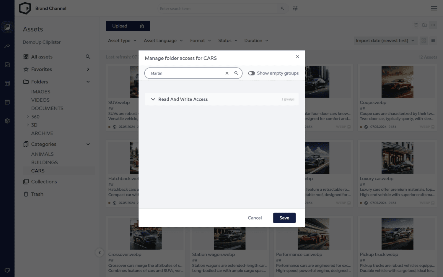 Security functions like customisable user permissions help you control who can see and access your company's digital assets.