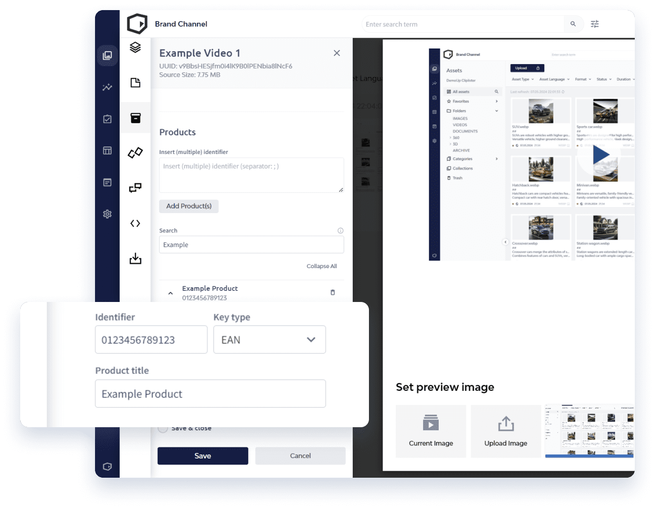 The Brand Channel product screen.